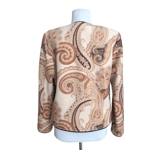 Vintage Linda Allard Ellen Tracy Open Front Jacket Blazer Paisley Wool Cashmere - Picture 4 of 10